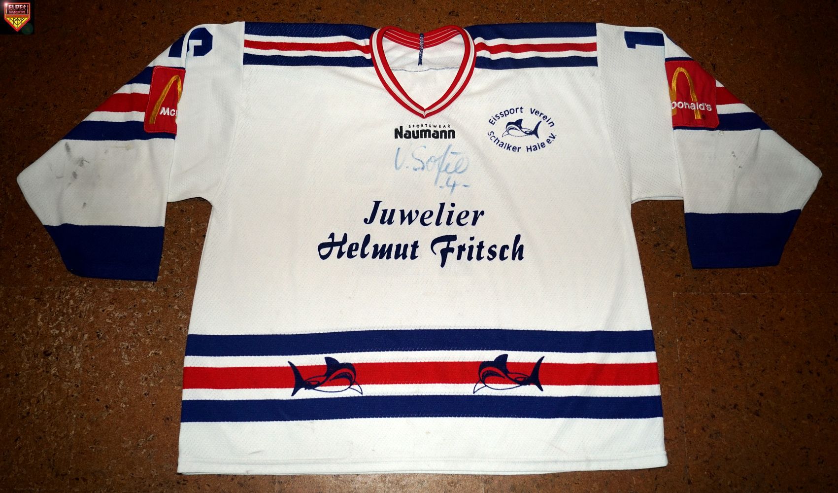 VIKTOR KOZLOV 96'97 San Jose Sharks NHL Game Worn Used Jersey Team LOA